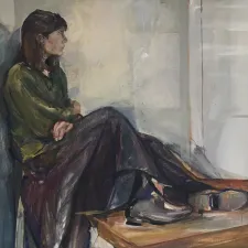 Emma sitting 1990